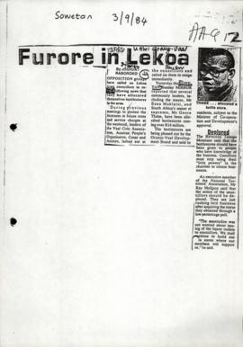 Article (Sowetan) re Lekoa