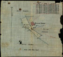 Map of native reserve, Mafeking. Scale 400 Rds = 1 inch