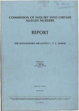 Commission of Inquiry into certain alleged murders (Harms Commission), Report