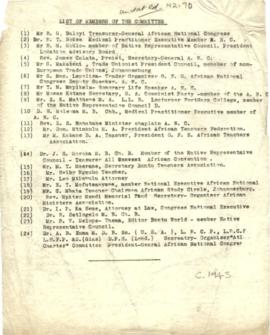 List of Members of the Committee