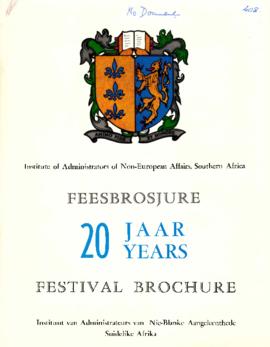 Institute of Administrators of Non-European Affairs, S.A. Festival Brochure 20 years