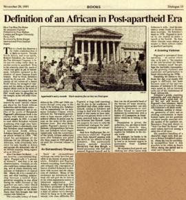 Robin Knight, International Press Institute: Dialogue: Definition of an African in post-apartheid...