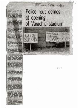 An article about opening of Varachia Stadium in Lenasia