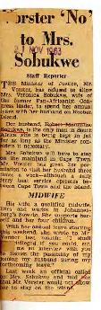 Staff Reporter, Rand Daily Mail: Publication unknown (probably Rand Daily Mail): Vorster 'No' to ...
