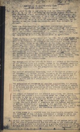 "Resolution on the Political Line of the SPFSU"