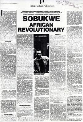 Peter Haliban Publishers: Fight Racism! Fight Imperialism! No 98 December 1990: Sobukwe: African ...
