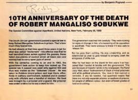 Benjamin Pogrund: Reality magazine: 10th Anniversary of the death of Robert Mangaliso Sobukwe