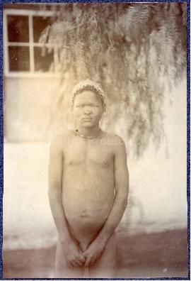 A naked Bushmen boy at Vryburg goal