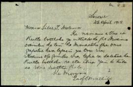 Letter addressed "Morena Silas Molema"