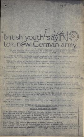 "British Youth say NO to a New German Army"
