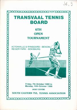 6th Open tennis Tournament, 7 - 10 October, 1988