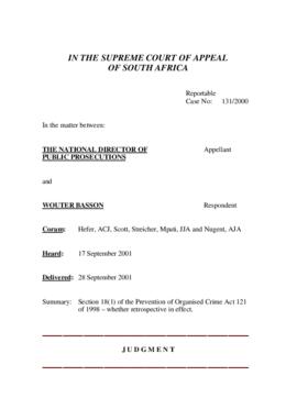 The National Director of Public Prosecutions and Wouter Basson In the Supreme Court of Appeal