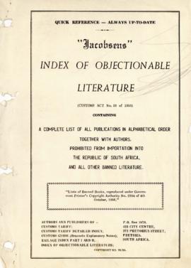 Jacobsens Index of Objectionable Literature