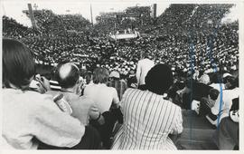 Scene at Sun City stadium in Bophuthatswana at the fight between Gerrie Coetzee and Mike Weaver f...