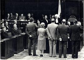 Helen Suzman being sworn into Parliament