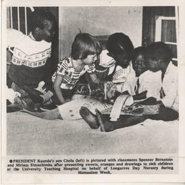 President Kaunda's son Chola (left) is pictured with classmates Spencer Bernstein (which is an in...