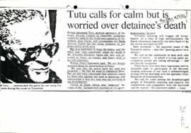 Press Cutting, Star, (18/7/1984): Tutu calls for calm but is worried over detainees' death (Parys)
