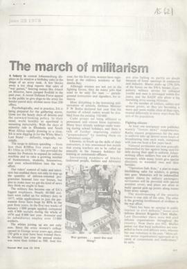 "The march of militarisation" article in the Financial Mail