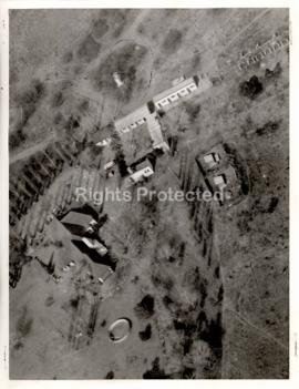 Aerial photographs of the large house and outbuildings at Rivonia