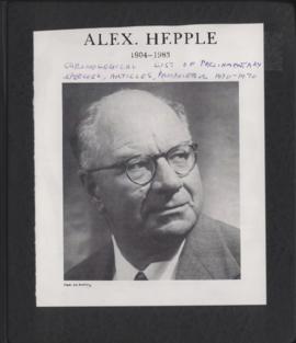 Chronological list of Parliamentary speeches, articles and pamphlets by Alex Hepple, compiled by ...