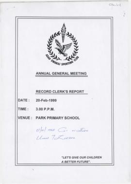 Record Clerk's Report, AGM, February 1999