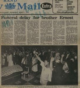 Rand Daily Mail: Funeral delay for brother Ernest