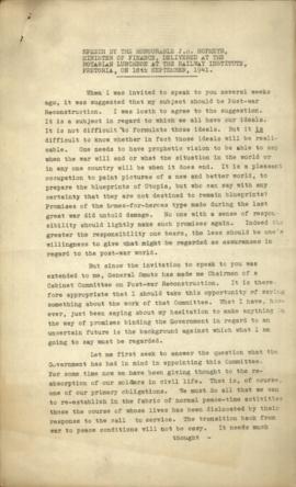Documents relating Post-War Reconstruction