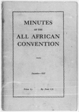 Minutes of the All African Convention