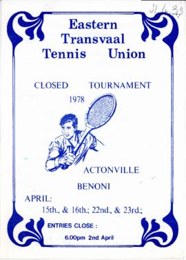 ETTA Closed Tennis Tournament, April, 1978
