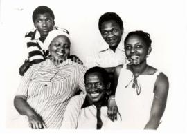 Robert Sobukwe with his family. Clockwise: Veronica, Dalindyebo, Dini and Miliswa