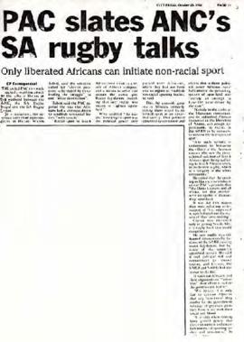 City Press: City Press clipping: re Rugby