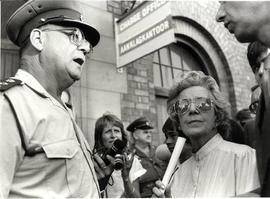 Helen Suzman with police