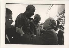 Hilda and Rusty with Nelson Mandela, one taken at Mandela's first house in Houghton 2