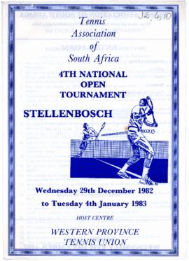 4th National Open Tournament of TASA, Stellenbosch, 29 December, 1982 - 4 January, 1983