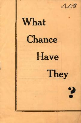 What chance have they? Published by the African Townships Committee