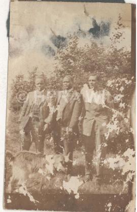 Left: S T Plaatje, a member of the delegation (Gumede?) and Coloured man England