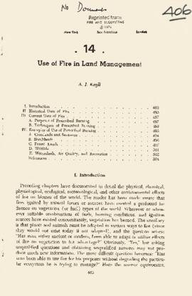 Use of fire in land management