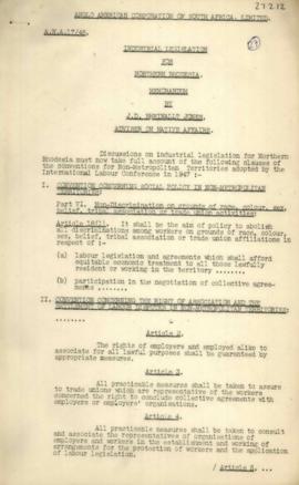 Industrial Legislation for Northern Rhodesia