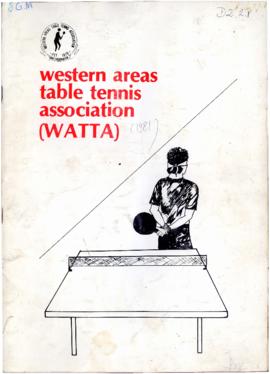 Annual Brochure of the Western Areas Table Tennis Association published on the first open tournam...