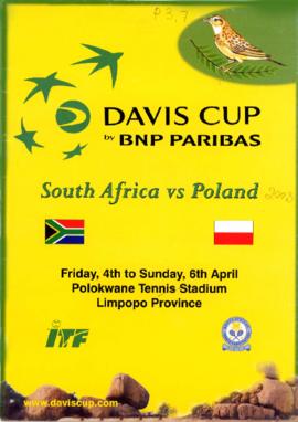 Brochure on Davis Cup Competition for the match between South Africa and Poland, 4-6 April 2003