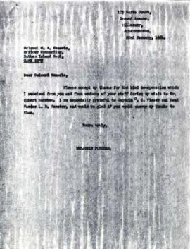 Benjamin Pogrund: Letter to Col CA Wessels, OC, Robben Island from B Pogrund
