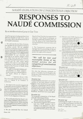 "Responses to the Naude' Commission"