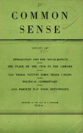 Common Sense - A Magazine to promote goodwill, Volume 8, Number 1