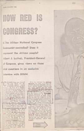 "How Red is Congress? Is the African National Congress Communist-controlled?, exclusive inte...