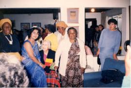 Portraits; H.J. with friends; party at Sheila Weinberg’s. Includes photos of Amina Cachalia, Walt...