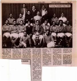 History of Swaraj Football Club in 'Lenasia Times'