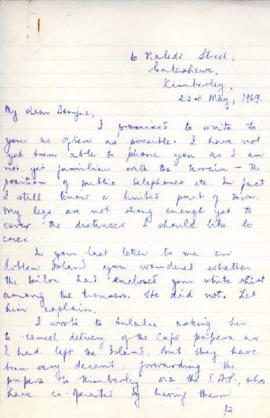 Robert Sobukwe: Letter to B Pogrund from Robben Island with typed transcript