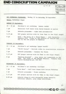 Cathedral programme, Cape Town