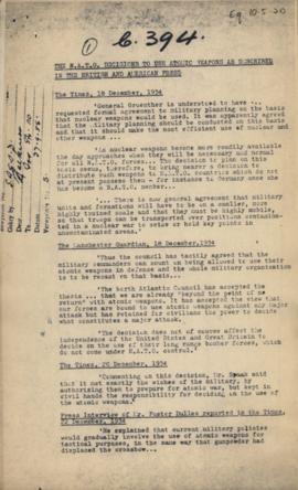 "The N.A.T.O. Decisions to use Atomic Weapons as described in the British and American Press...