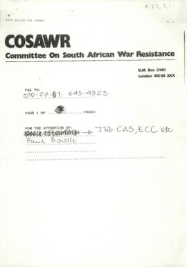 Committee On South African War Resistance (COSWAR)